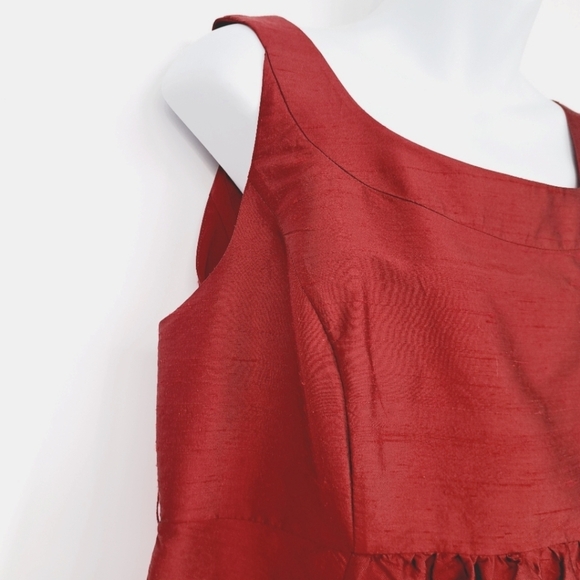 Mimi Maternity 100% Silk Metallic Burgundy Evening Dress Size Large - Picture 4 of 7